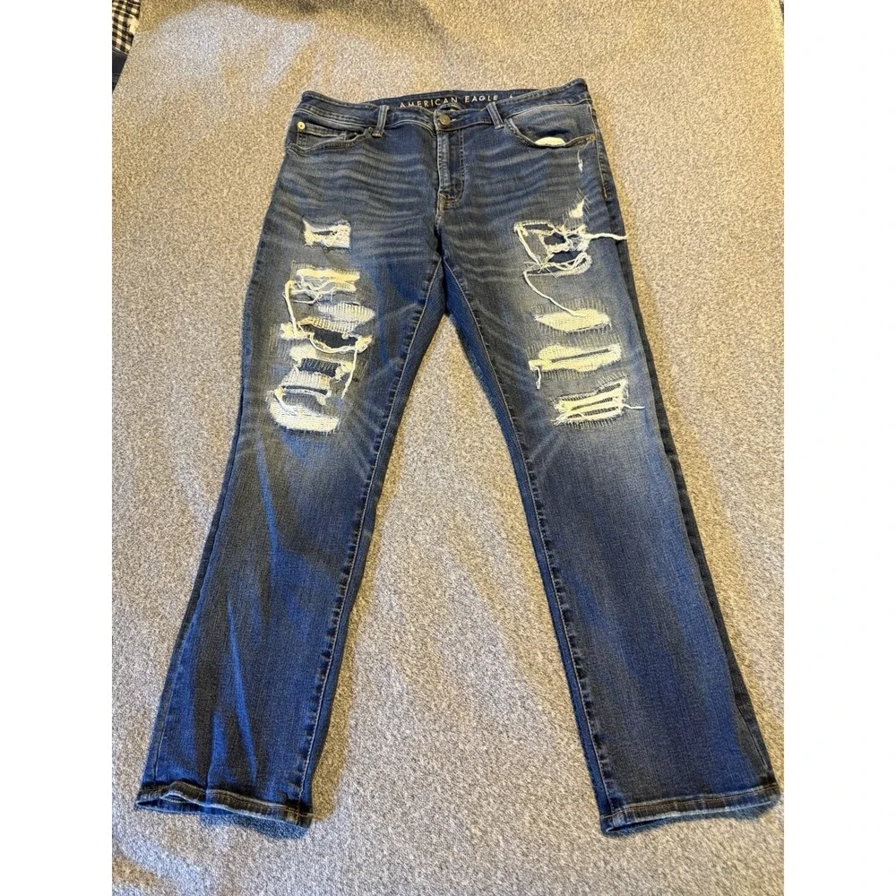 American Eagle Outfitters Airflex Jeans 36x30 Distressed‎ Stretch